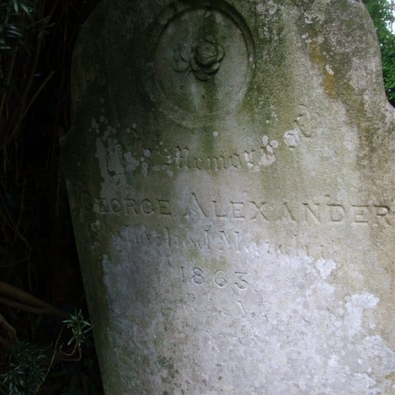 Headstone for George ALEXANDER (1863, zone AB) | Peter Granger